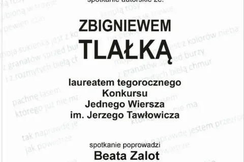 Zbigniew Tlałka - spotkanie z cyklu Mam Wam coś do powiedzenia