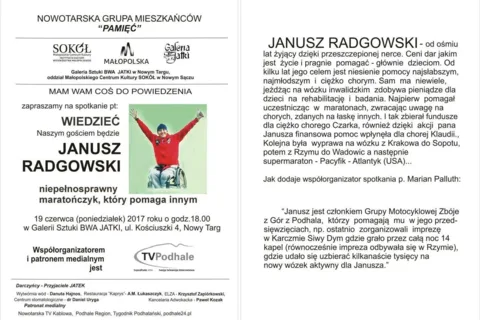 Janusz Radgowski - spotkanie z cyklu Mam Wam coś do powiedzenia