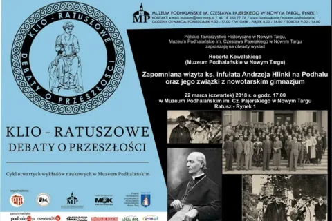 Wykład - Zapomniana wizyta ks. infułata Andrzeja Hlinki na Podhalu