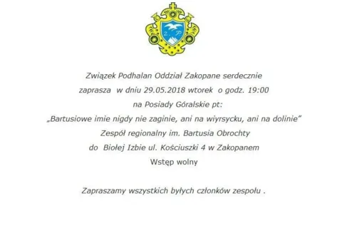 Posiady Góralskie pt: "Bartusiowe imie nigdy nie zaginie, ani na wiyrsycku, ani na dolinie"