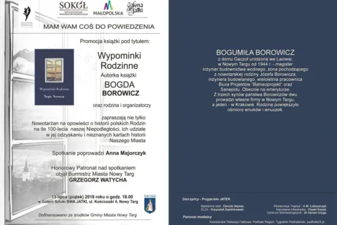 Promocja książki Bogdy Borowicz "Wypominki Rodzinne"