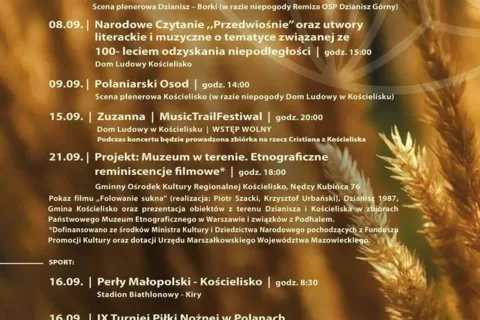 Kalendarz imprez Gminy Kościelisko 09/2018