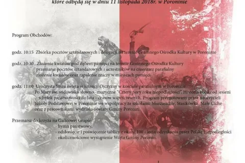 Gminne Obchody 100 Rocznicy Odzyskania Niepodległości