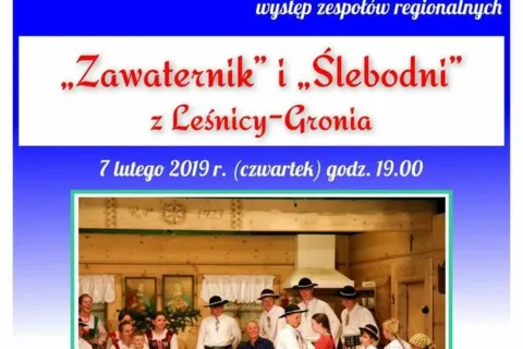 Występ zespołów „Zawaternik” i „Ślebodni” z Leśnicy-Gronia