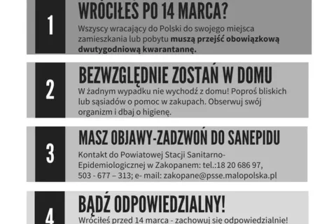 WRÓCIŁEŚ Z ZAGRANICY? KWARANTANNA DOMOWA OBOWIĄZKOWA!