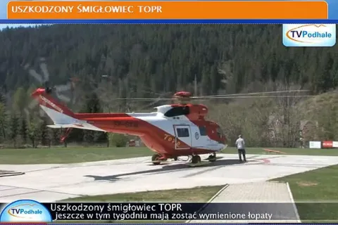 Uszkodzony śmigłowiec TOPR