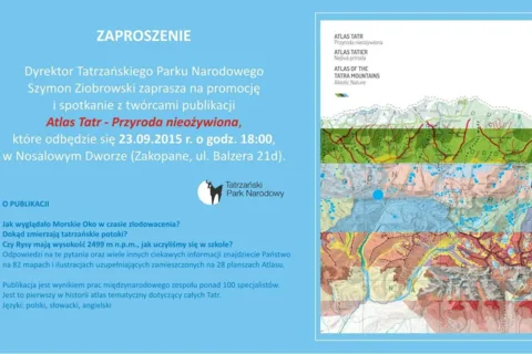 „Atlas Tatr – Przyroda nieożywiona” – zapraszamy na spotkanie