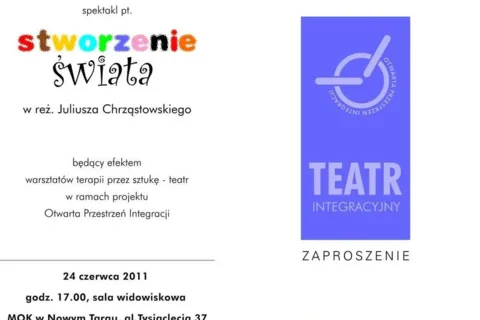 Stworzenie świata - spektakl w ramach projektu Otwarta Przestrzeń Integracji