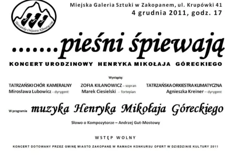 4 grudnia odbędzie się Koncert Urodzinowy Henryka Mikołaja Góreckiego