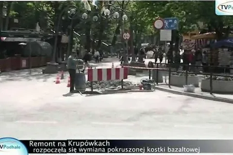 Wymiana części nawierzchni Krupówek