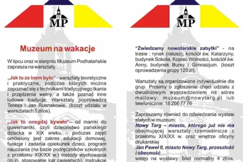 Wakacje w muzeum im. Cz. Pajerskiego w Nowym Targu