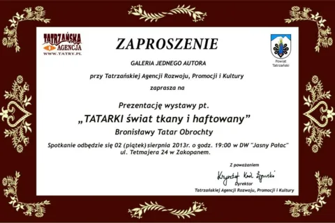 Prezentacja wystawy pt. „TATARKI świat tkany i haftowany”