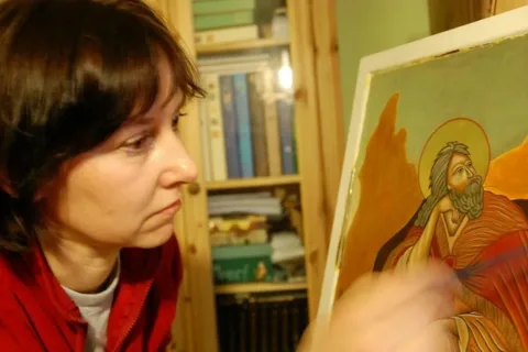 Prezentacja wystawy Jolanty Flach pt. „Oblicza ikony”