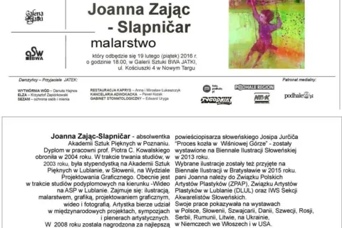 Wernisaż wystawy Joanny Zając - Slapnicar