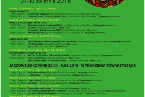 Wiosna Jazzowa Zakopane - Zakopane zaprasza na weekend majowy