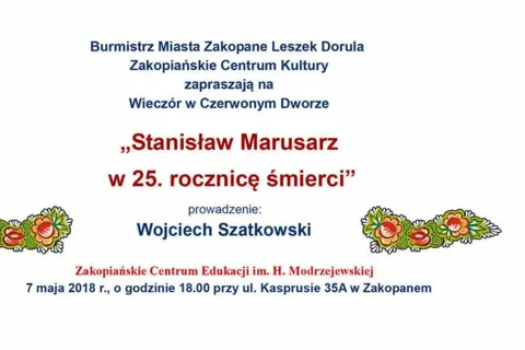 Wieczór w Czerwonym Dworze „Stanisław Marusarz w 25. rocznicę śmierci”