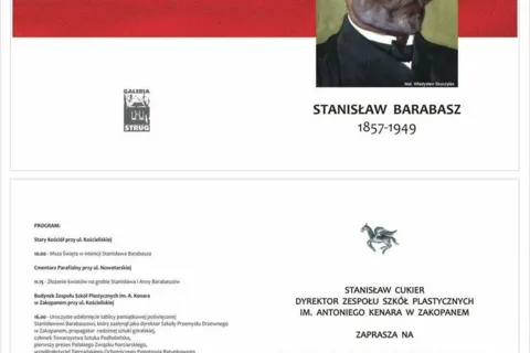 Uroczyste odsłonięcie tablicy pamiątkowej poświęconej Stanisławowi Barabaszowi