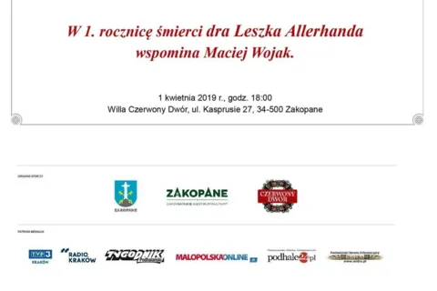 Wieczór w Czerwonym Dworze - W 1. rocznicę śmierci dra Leszka Allerhanda