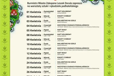 Warsztaty sztuki i rękodzieła w Czerwonym Dworze 1 - 30 kwietnia 2019