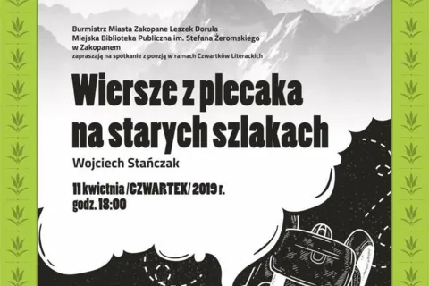 Czwartek Literacki "Wiersze z plecaka na starych szlakach"