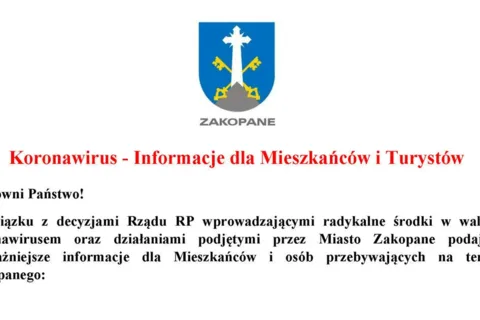 Koronawirus - Informacje dla Mieszkańców i Turystów