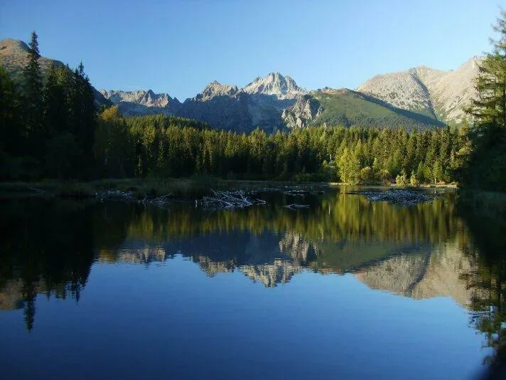 Nove Strbske pleso Voli hreben Popradsky hreben Vysoka Tupa Klin podvecer
