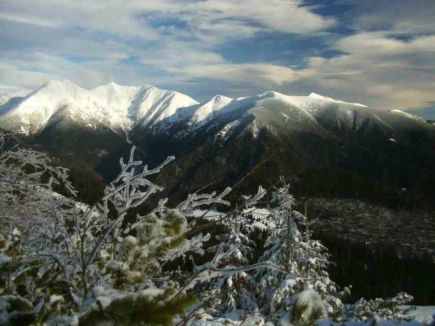 Zapadne Tatry ponad Cervenec a Mnich z Babiek