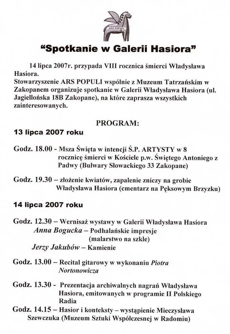 W rocznicę śmierci Hasiora