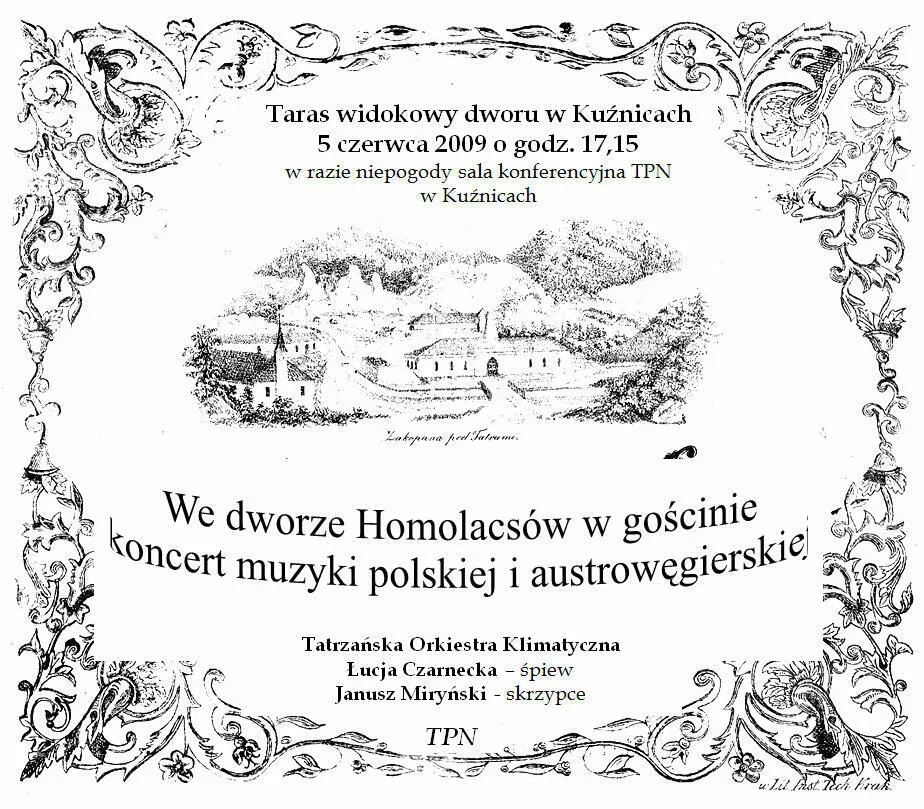 WE DWORZE HOMOLACSÓW W GOŚCINIE - koncert muzyki polskiej i austro-węgierskiej