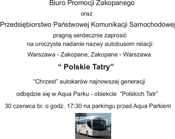 Uroczyste nadanie nazwy autobusom