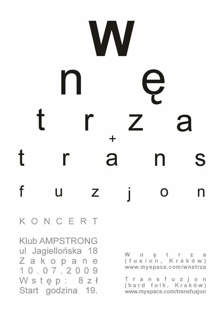 Koncert - WNĘTRZA, TRANSFUZJON