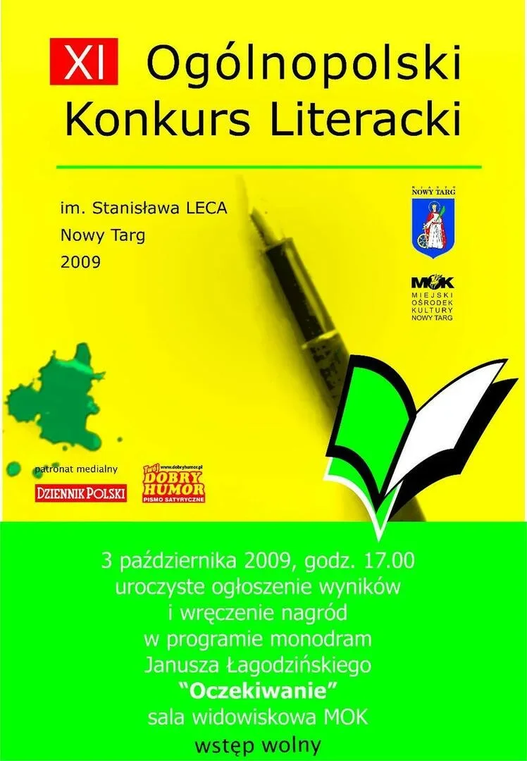 Ogłoszenie wyników konkursu literackiego im. St. Jerzego Leca