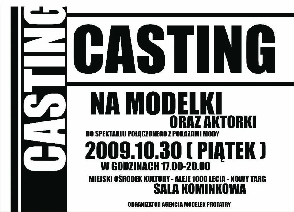 Casting na modelki oraz aktorki