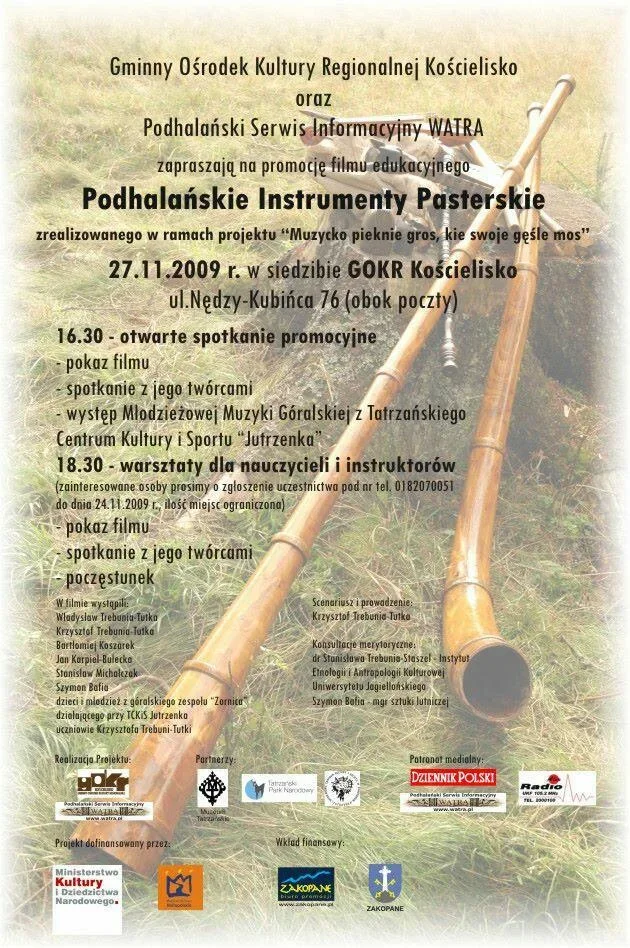 Promocja filmu edukacyjnego „Podhalańskie Instrumenty Pasterskie”