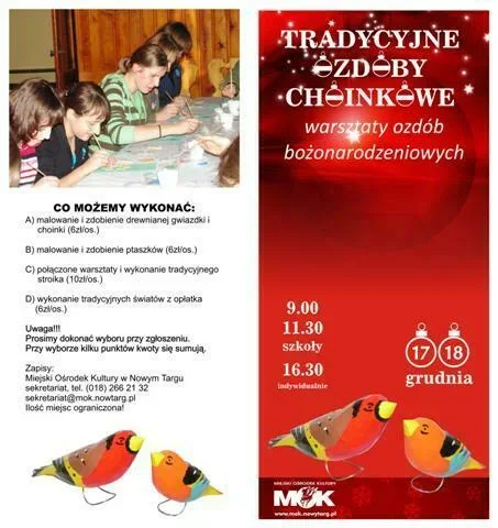 Zapraszamy na warsztaty tradycyjnych ozdób choinkowych