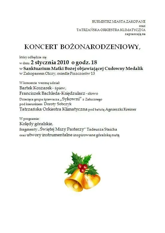 KONCERT BOŻONARODZENIOWY