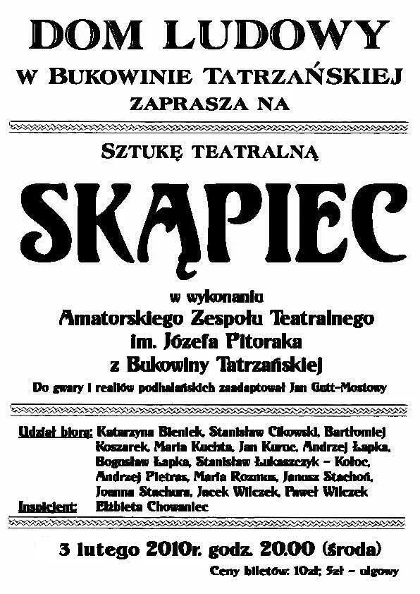 Sztuka teatralna - SKĄPIEC