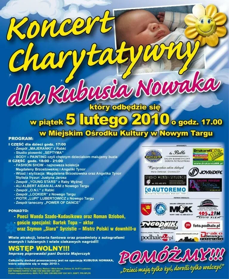 KONCERT CHARYTATYWNY DLA KUBUSIA NOWAKA