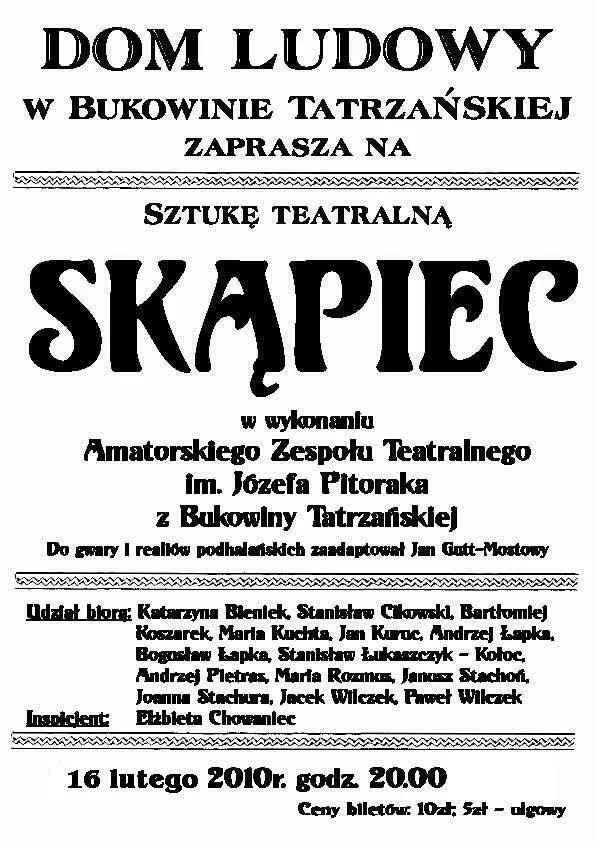 Sztuka teatralna - SKĄPIEC