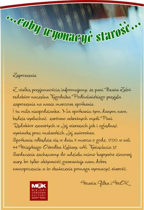 Spotkanie z cyklu coby wyonacyć starość