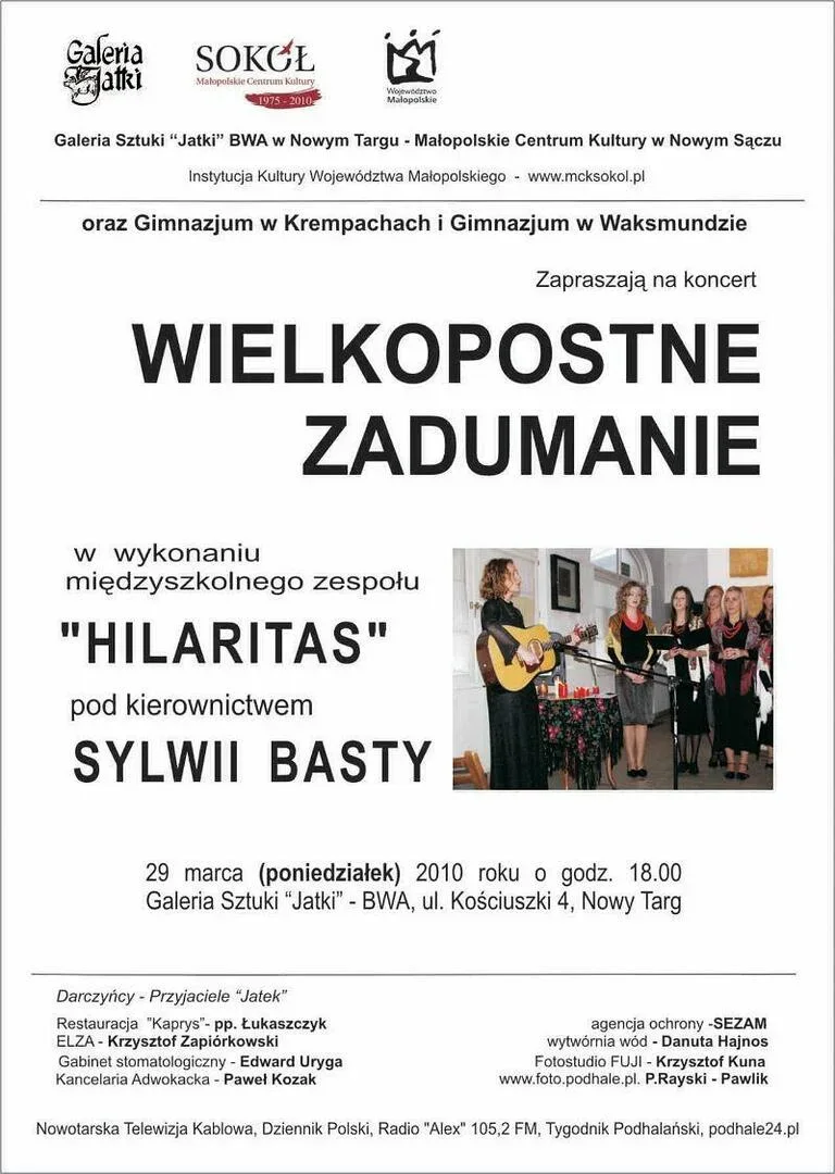 Koncert wielkopostny w wykonaniu zespołu "Hilaritas"