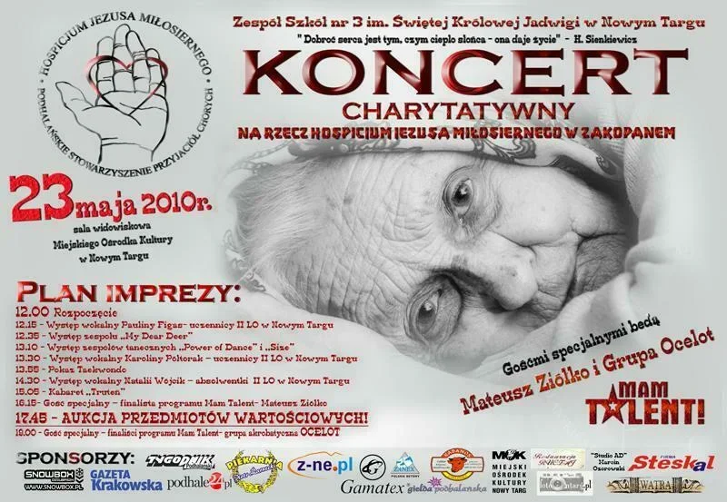 Koncert charytatywny na rzecz Hospicjum Jezusa Miłosiernego w Zakopanem