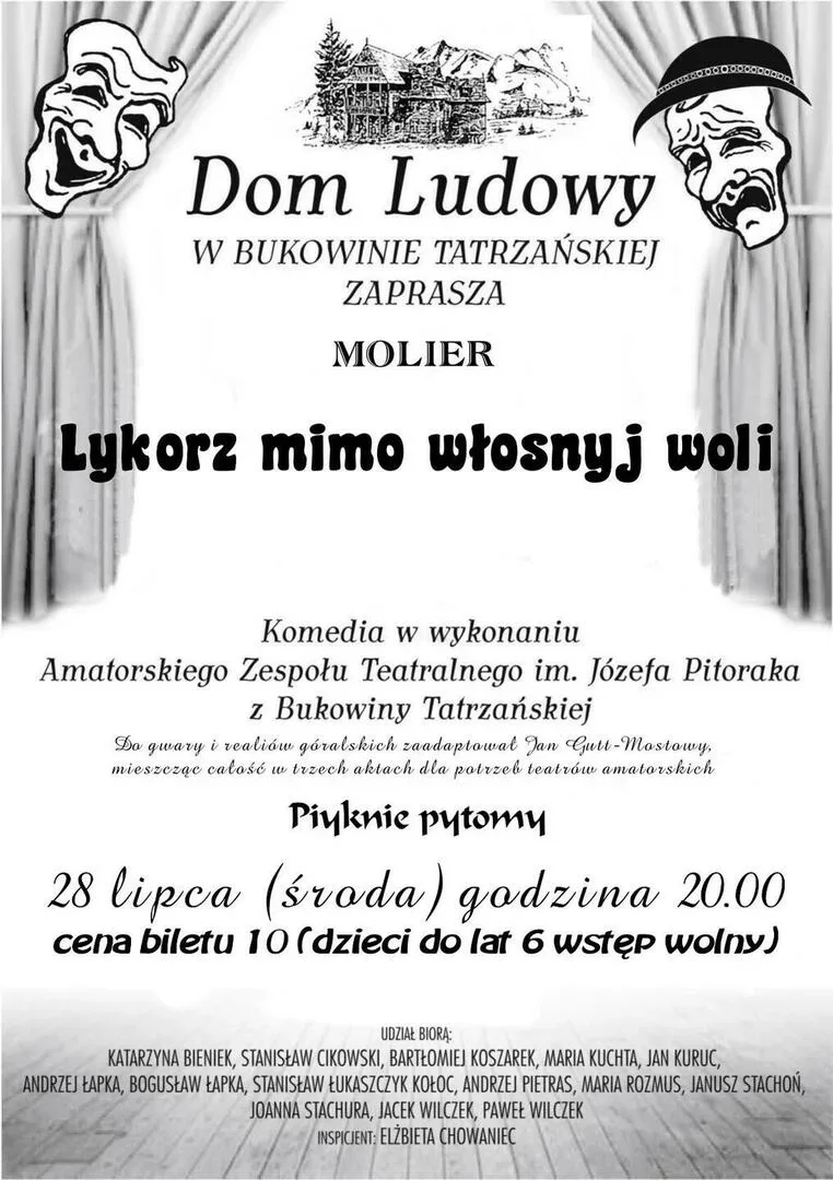 Molier - "Lykorz mimo włosnyj woli" w Domu Ludowym