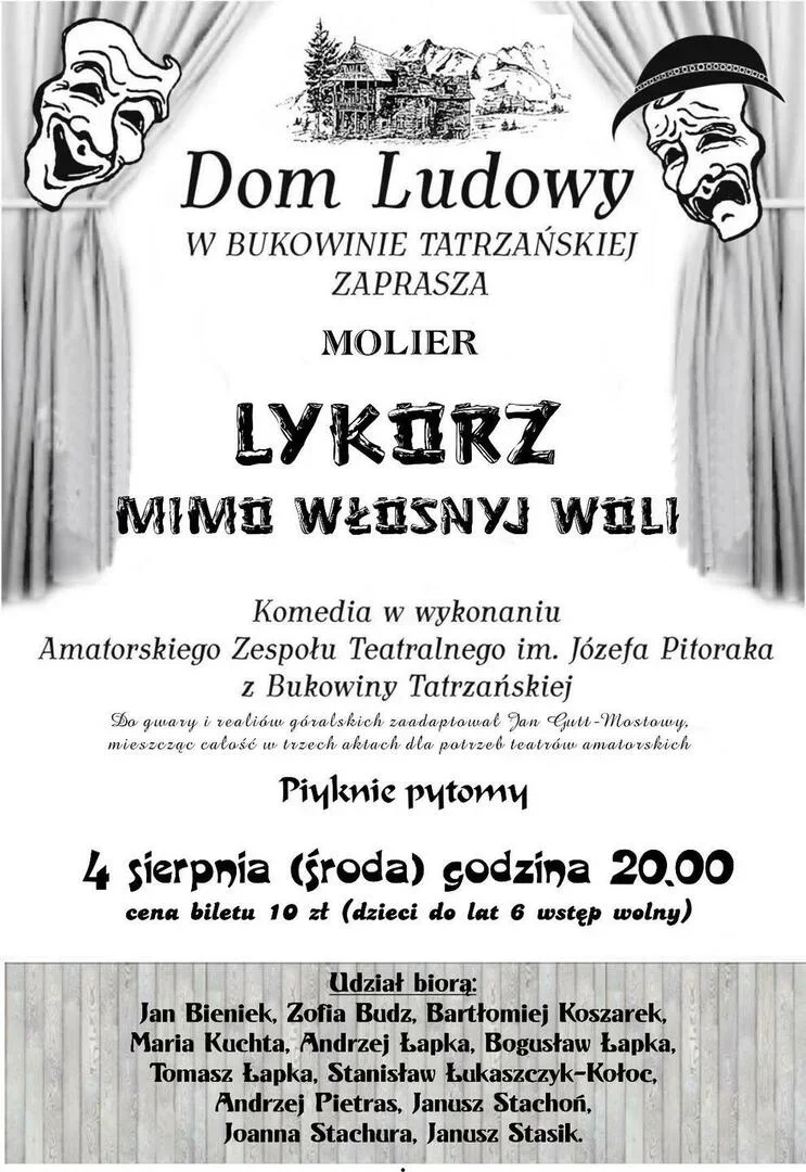 Molier - "Lykorz mimo włosnyj woli" w Domu Ludowym