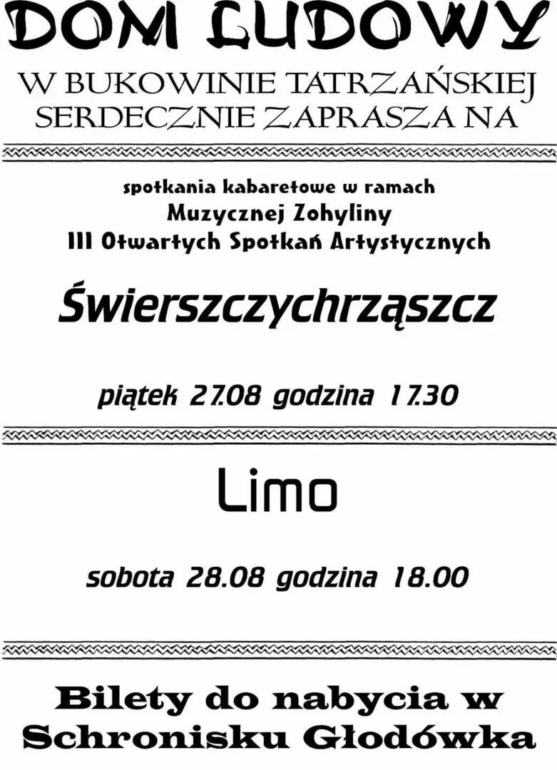 Spotkania kabaretowe w Domu Ludowym