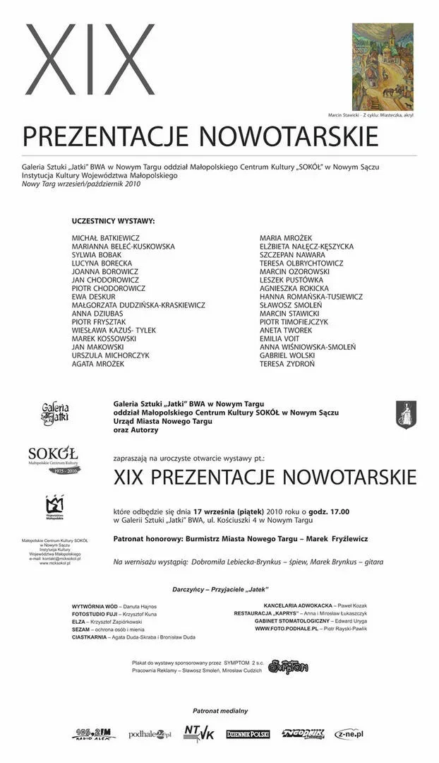 Wernisaż wystawy pt.: "XIX PREZENTACJE NOWOTARSKIE"