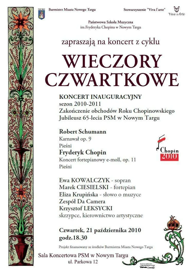 Koncert Inauguracyjny "Wieczorów czwartkowych"