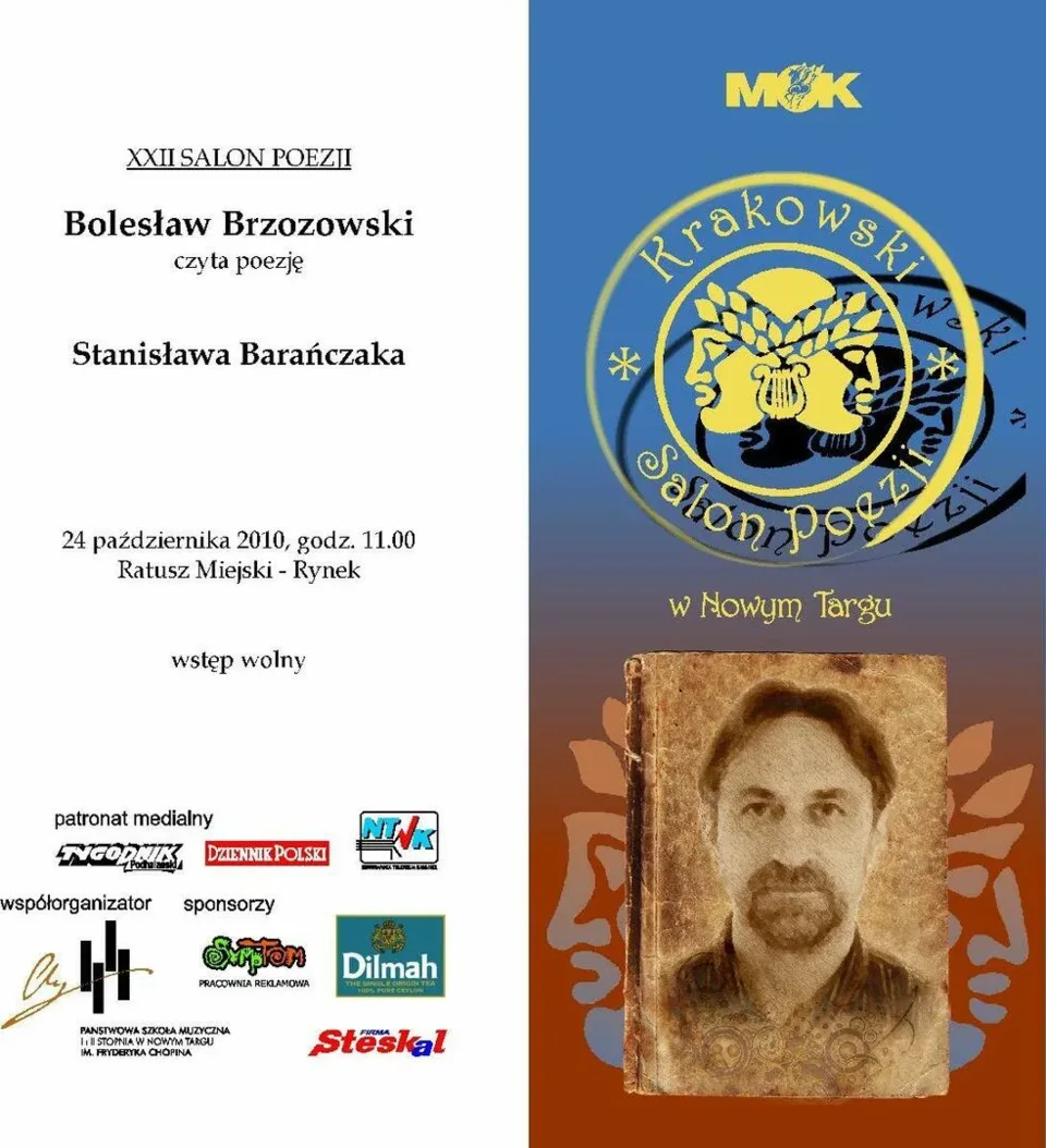 XXII salon poezji - Bolesław Brzozowski czyta poezję Stanisława Barańczaka