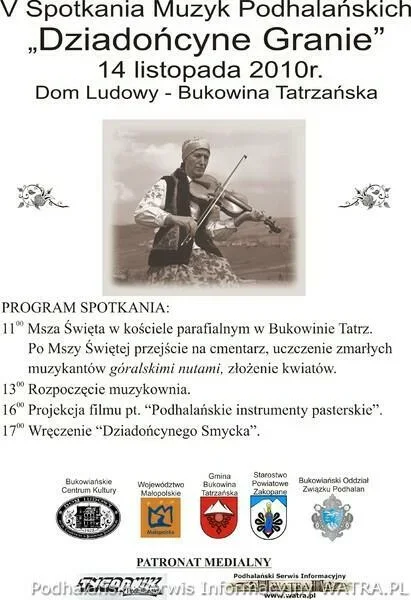 V Jubileuszowe Spotkania Muzyk Podhalańskich „Dziadońcyne Granie”