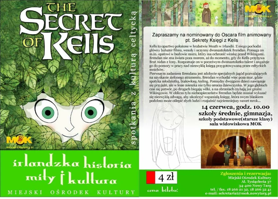 Zapraszamy na nominowany do Oskara film animowany pt. "Sekrety księgi z Kells"